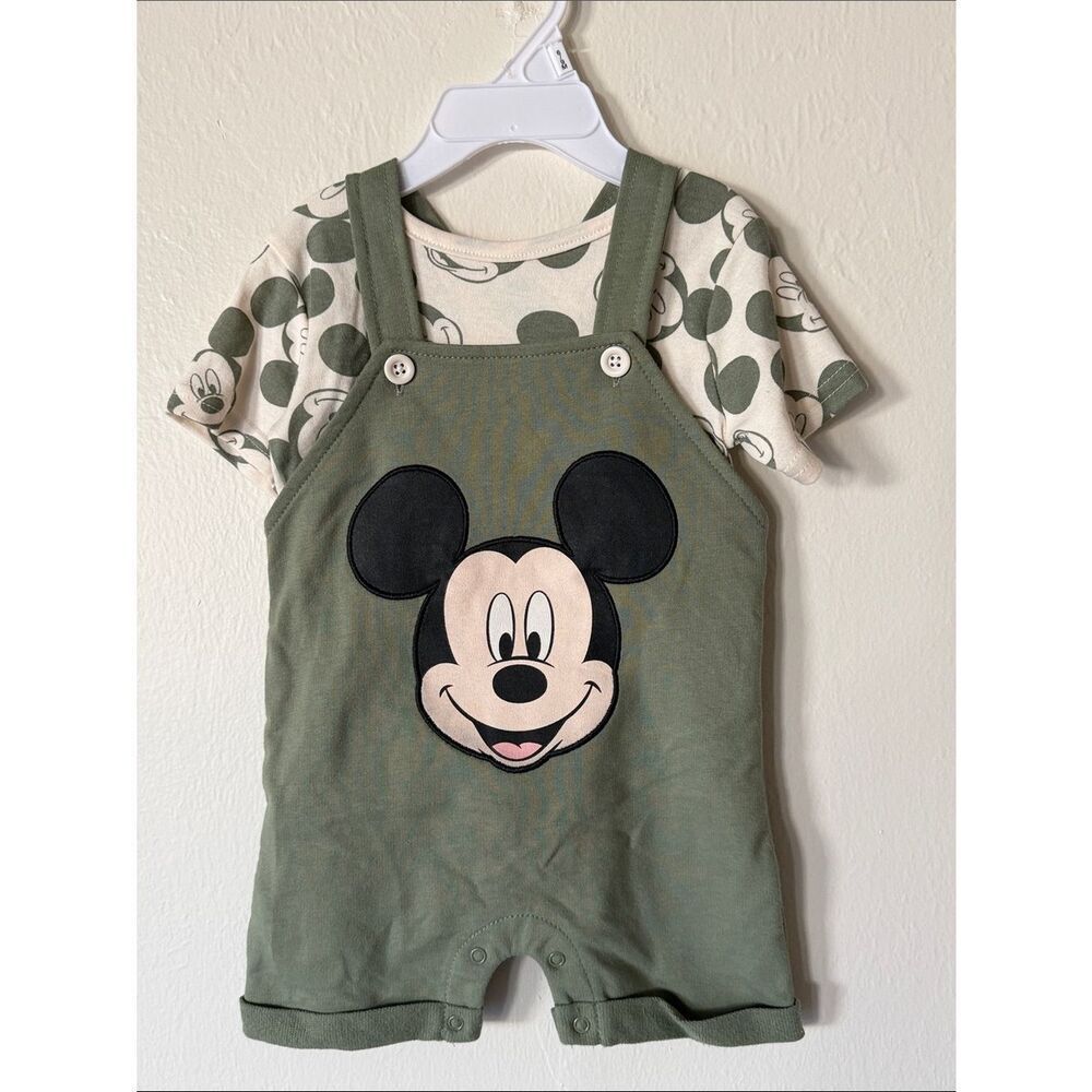 Mickey Mouse Olive Green Romper Set